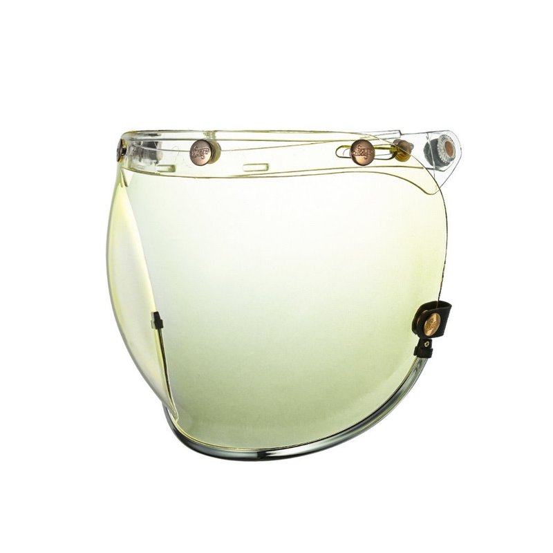 MODER-STAR SILVER 3-SNAP BUBBLE SHIELD-LIGHT YELLOW-TINTED - Helmets - Other Materials 