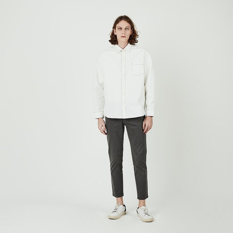 Cotton blend shirt - Women's Shirts - Cotton & Hemp White