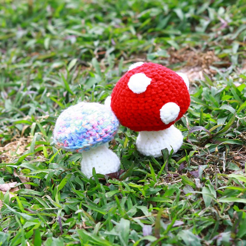 Crochet Small Mushrooms in Pairs - Stuffed Dolls & Figurines - Cotton & Hemp Multicolor