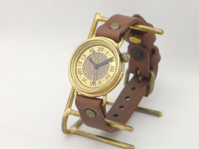 手作り時計  MILTIMER5-B   Men's Brass  (357 ローマ数字 BR) - 腕時計 ユニセックス - 銅・真鍮 ゴールド