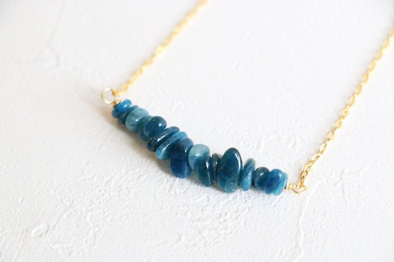 Blue kyanite necklace - natural crystal necklace 18k gold plated - Necklaces - Gemstone Blue