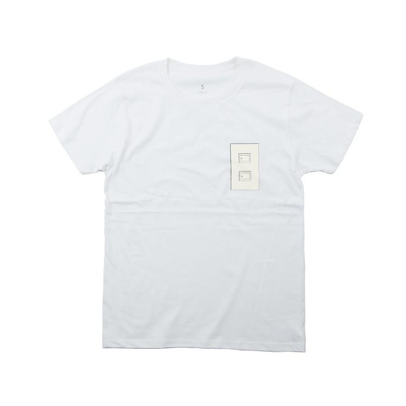 スイッチ　ユニセックス Tシャツ - 男 T 恤 - 棉．麻 白色