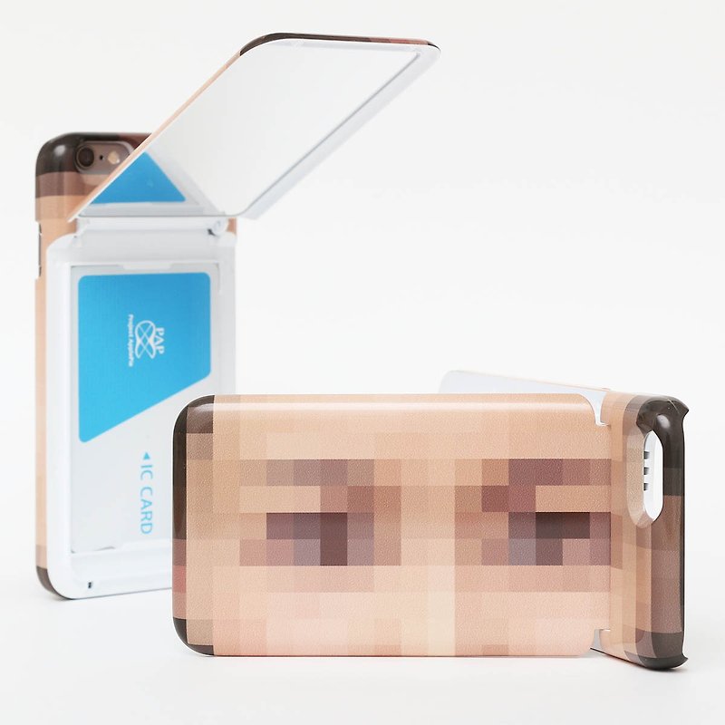 iPhone 6 / 6s 手機殼 眼睛馬賽克 隱藏型小鏡子卡夾 - 手機殼/手機套 - 塑膠 白色