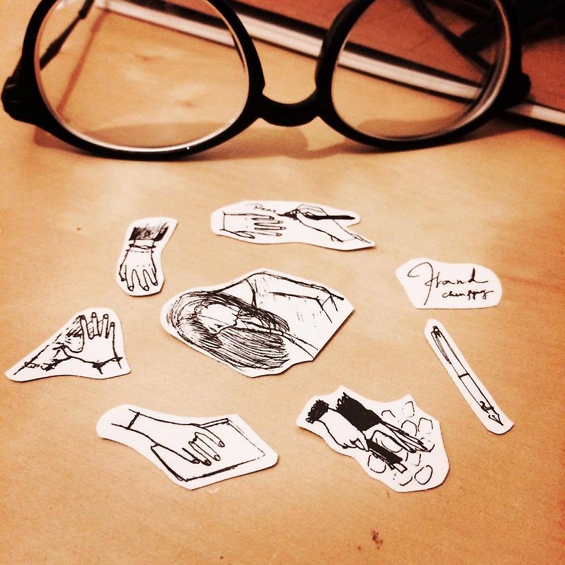 Morning goods CHEN PYING painted word transparent paper clip - Stickers - Paper Black