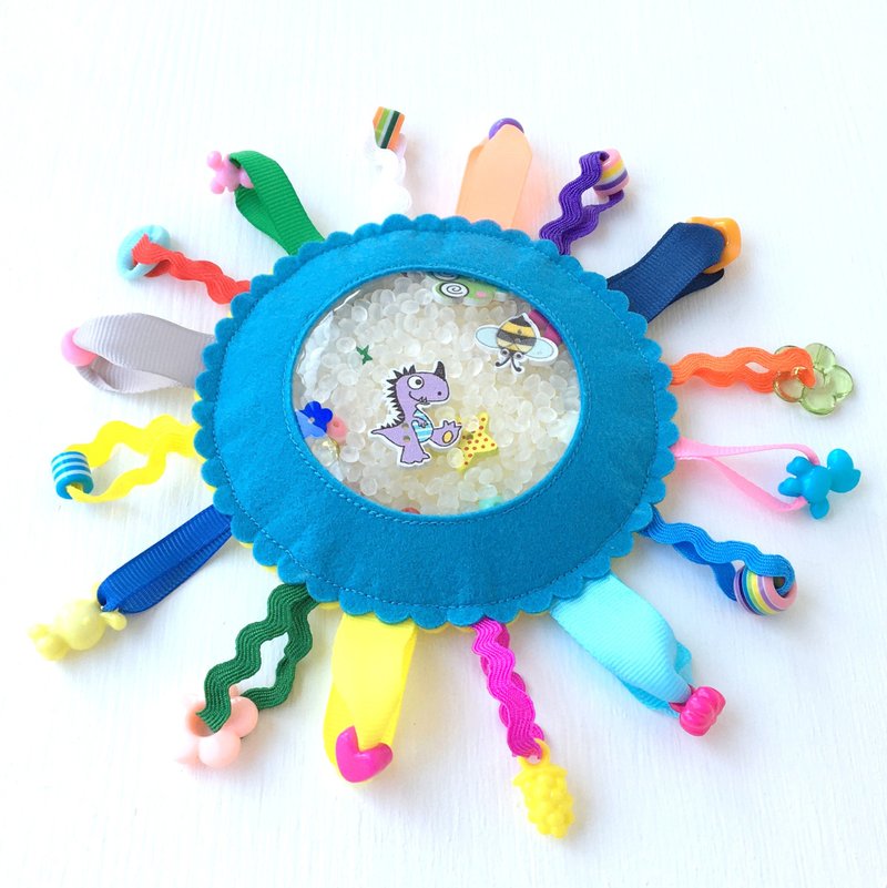 感官嬰兒玩具，旅行幼兒玩具，嬰兒遊戲，我窺探袋 - 寶寶/兒童玩具/玩偶 - 環保材質 藍色