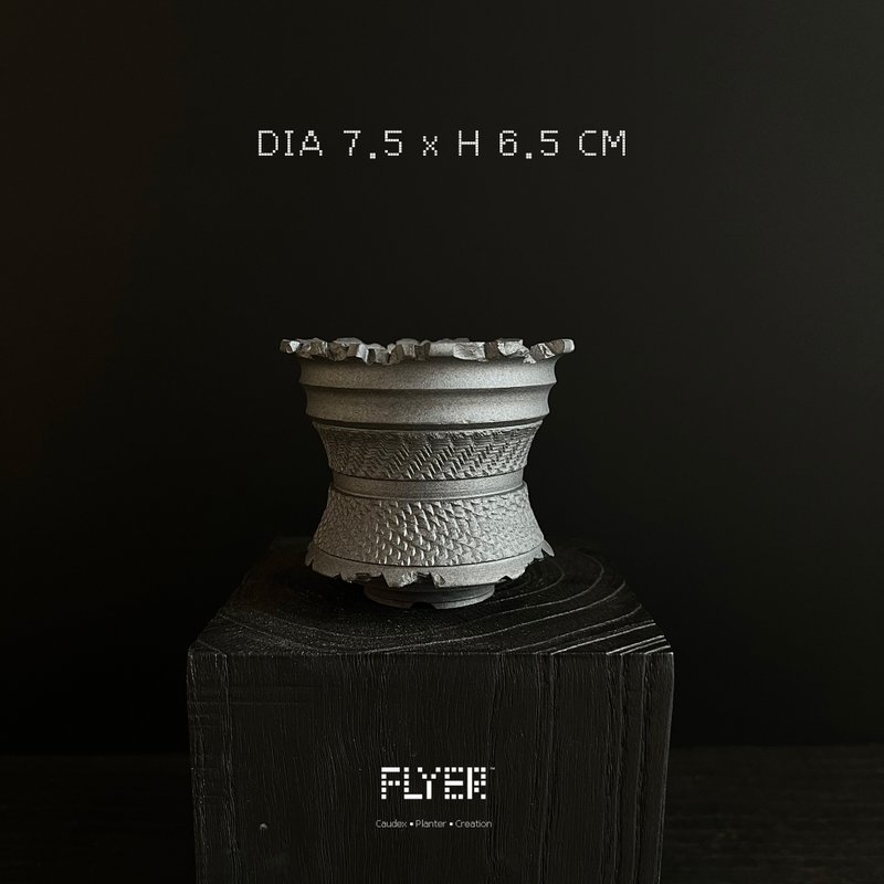 FLYER黑泥系列 塊根多肉植物陶盆器 龍舌蘭象牙宮盆器 - 花瓶/花器 - 陶 