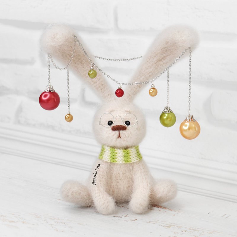 Crochet pattern Rabbit Christmas Tree, PDF Digital Download, DIY bunny toy - คอร์สงานฝีมือ/หนังสือคู่มือ - วัสดุอื่นๆ 