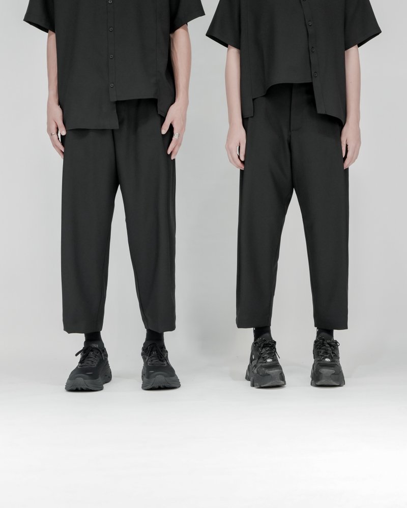 MUKK DESIGN double pleated cool tapered suit pants - Unisex Pants - Polyester Black