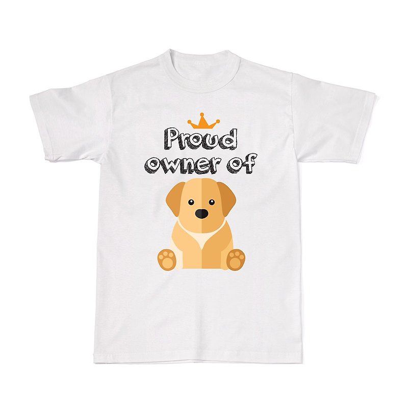 Proud Dog Owners Tees - Golden Retriever - T 恤 - 棉．麻 白色