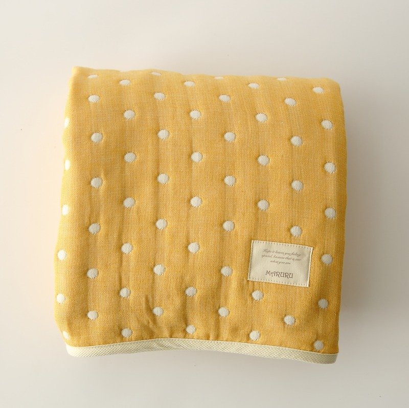 MARURU Luxurious Six-layer gauze baby blanket  (M) Yellow dot - Other - Other Materials 