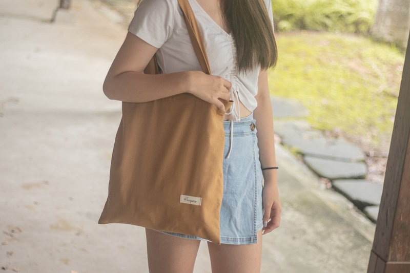 Simple canvas bag / plain color / Roman natural yellow / multipurpose - Messenger Bags & Sling Bags - Cotton & Hemp 