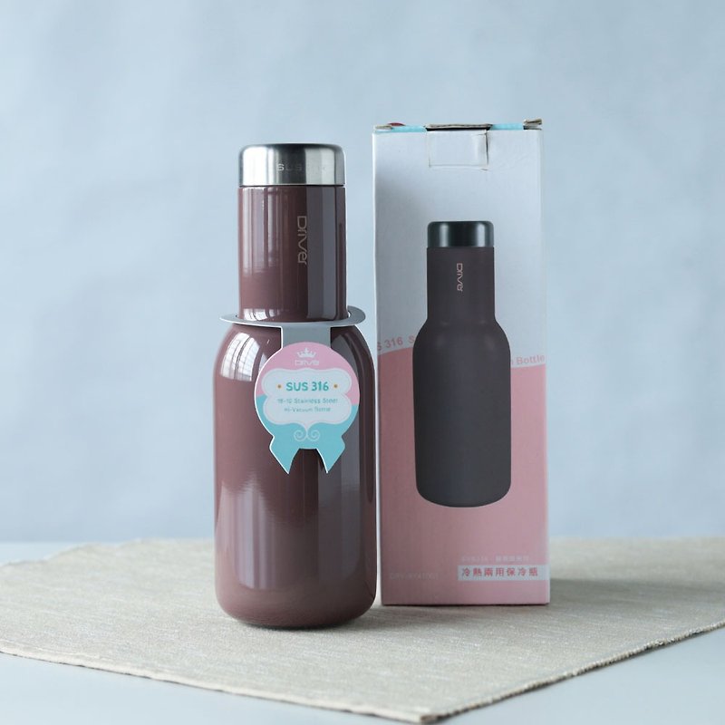 [Welfare products 50% off] Driver Fashionable Thermos 380ml－Chocolate - ถ้วย - โลหะ สีนำ้ตาล