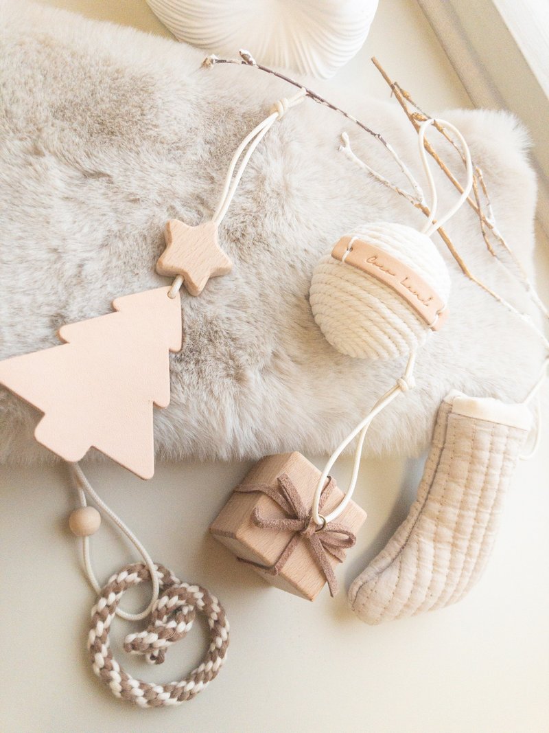 Christmas ornaments 5-piece set - อื่นๆ - ผ้าฝ้าย/ผ้าลินิน สีกากี