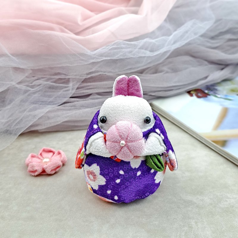 【Mother's Homemade Japanese Style Rabbit Series】Home Decoration Gift (Large) Large-B - Stuffed Dolls & Figurines - Silk Blue