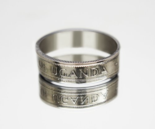 CoinsRingsUkraine Uganda Coin Ring 50 cents 1976 coin rings for men coin rings for women