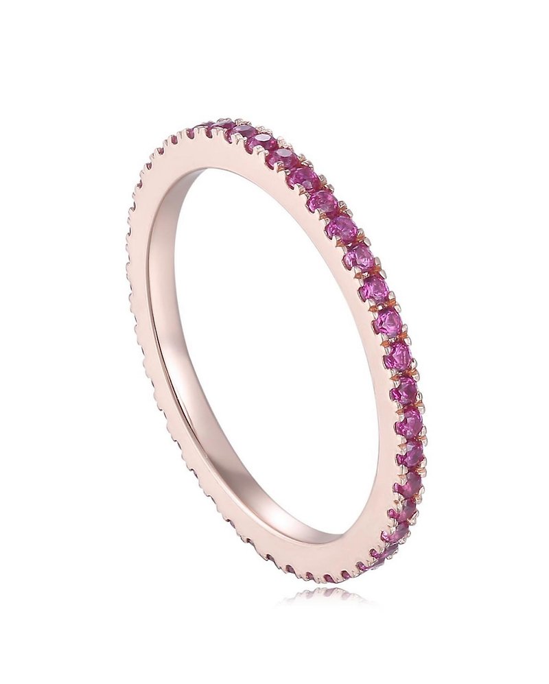 Modest Band Color Full Round Diamond Ring  • 18K gold • Gold Vermeil - แหวนทั่วไป - เงินแท้ สีดำ