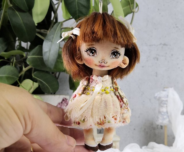 Little art doll handmade. Tiny rag doll handmade - Shop