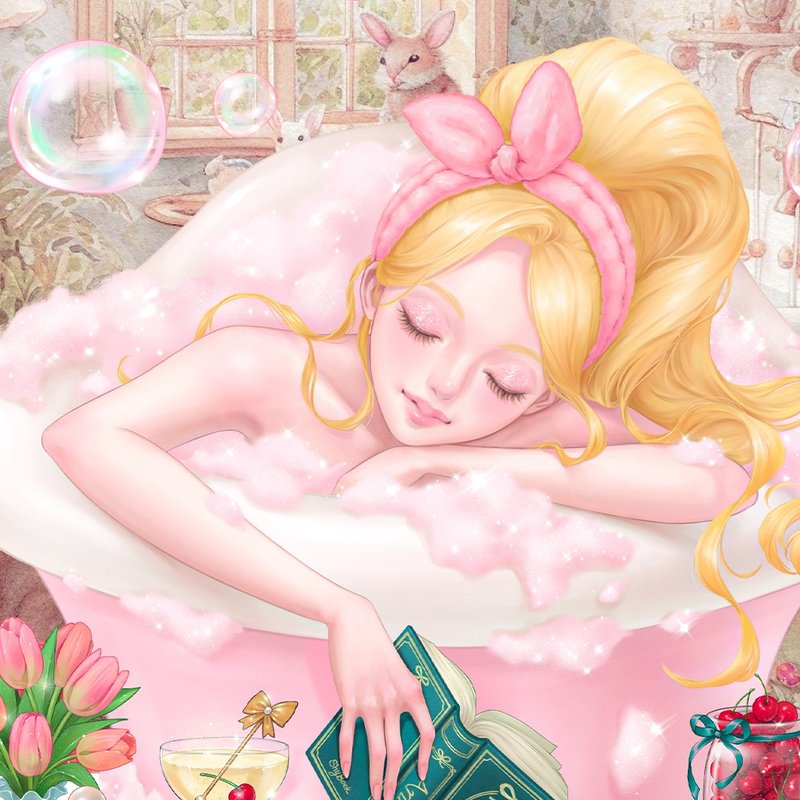 Bathtub, Shasha (3Color) - 貼紙 - 紙 多色