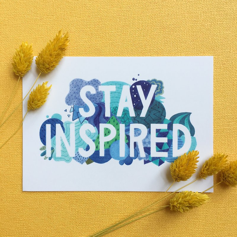 Stay Inspired明信片 - 心意卡/卡片 - 紙 藍色
