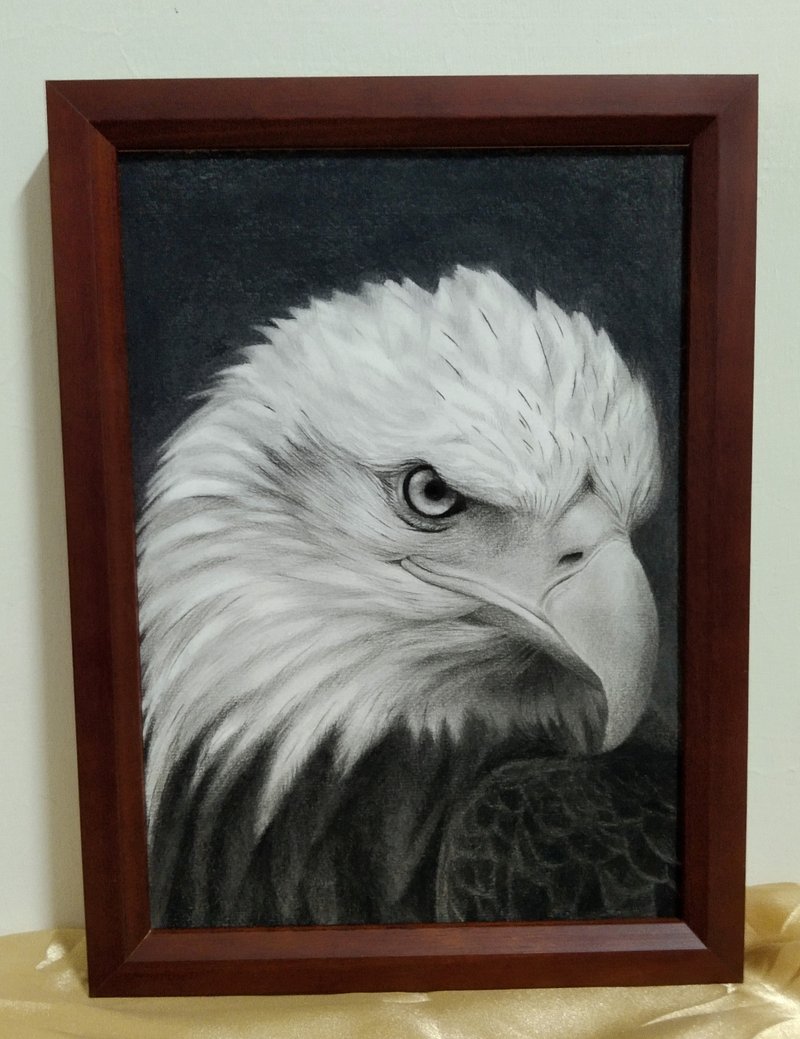 Decor / Eagle / Charcoal Pencil Drawing / Original Artwork / Framed - Posters - Paper 