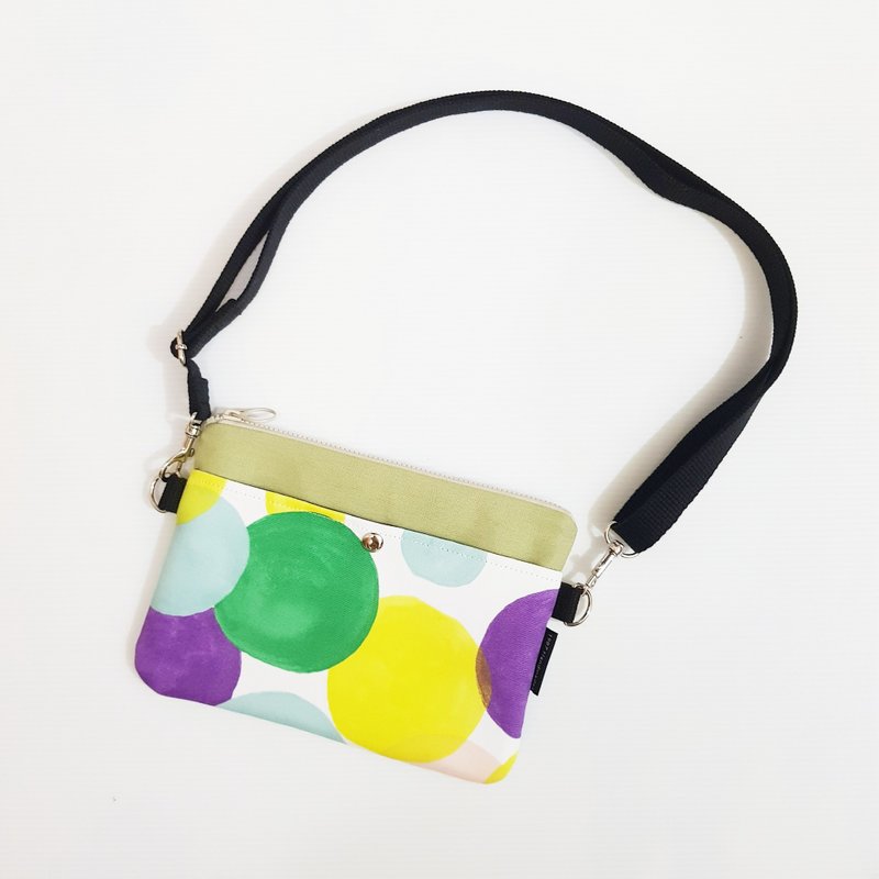 [Colorful Bubble-(Light Green)] Carry Bag Zipper Bag Small Bag Crossbody Bag - กระเป๋าแมสเซนเจอร์ - ผ้าฝ้าย/ผ้าลินิน หลากหลายสี