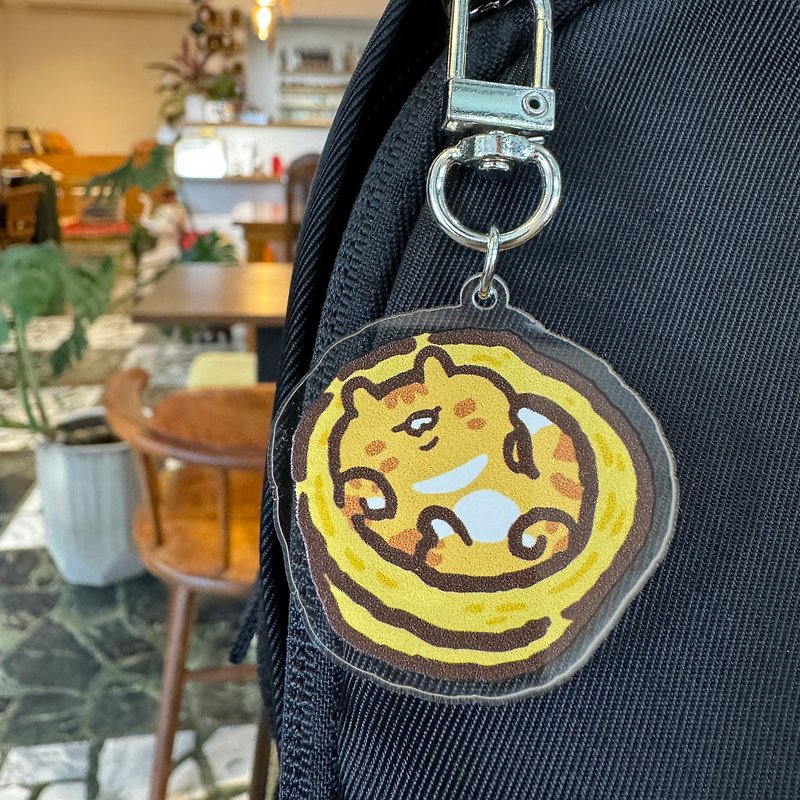 Acrylic pendant keychain - Duobao Portuguese tart - ที่ห้อยกุญแจ - อะคริลิค สีเหลือง
