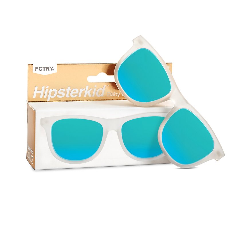 美國Hipsterkid 抗UV偏光嬰幼兒童太陽眼鏡(附固定繩) - 奢華冰霜 - 太陽眼鏡/墨鏡 - 塑膠 藍色