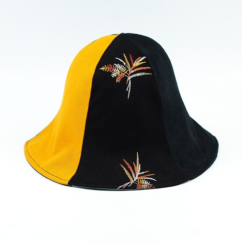Calf Calf Village Village manual duplex visor cap hat men mixed colors diurnal embroidery} {H-161] - Hats & Caps - Paper Black