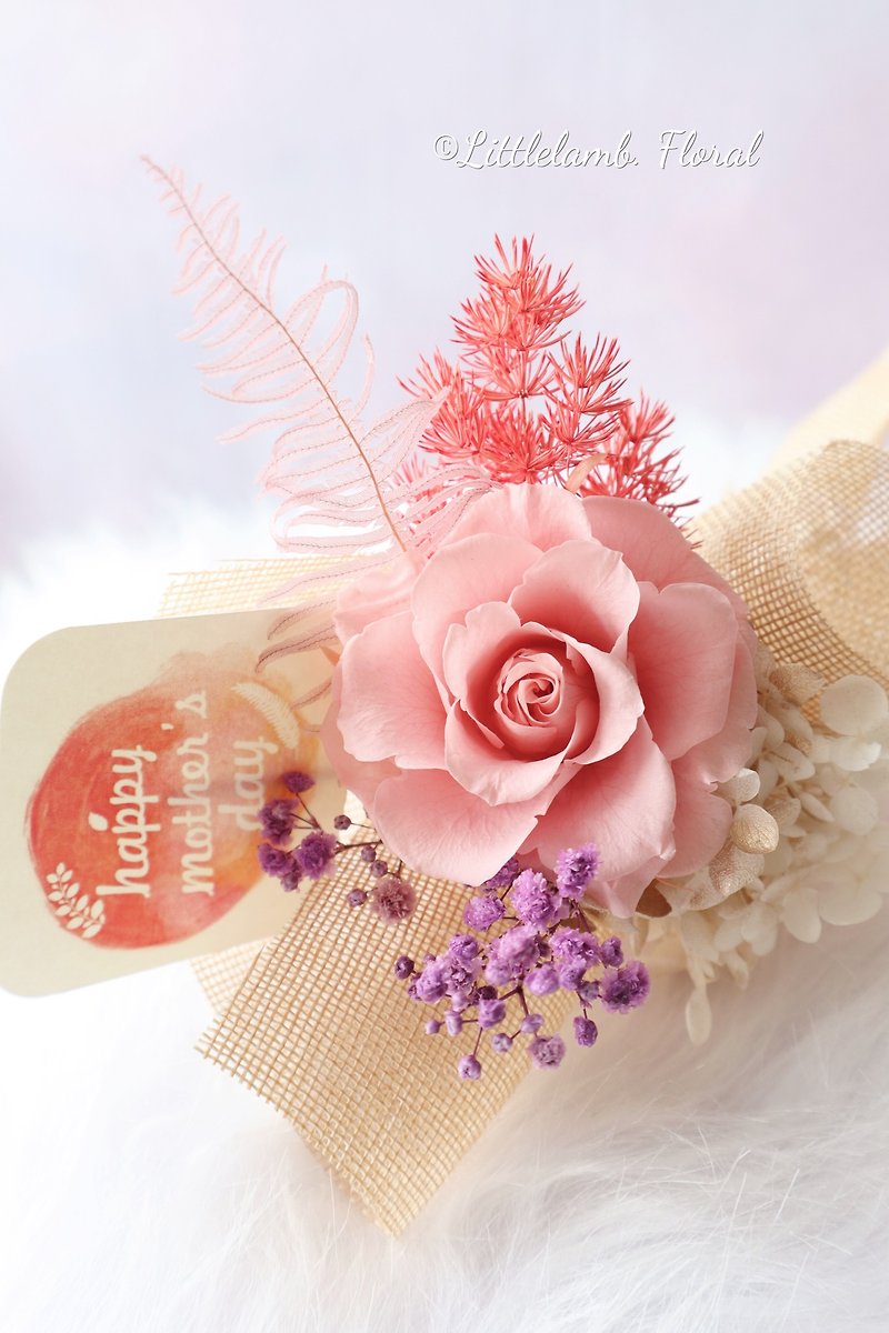 【Mini Bouquet】單枝保鮮花小花束【淺粉色】 - 乾燥花/永生花 - 植物．花 