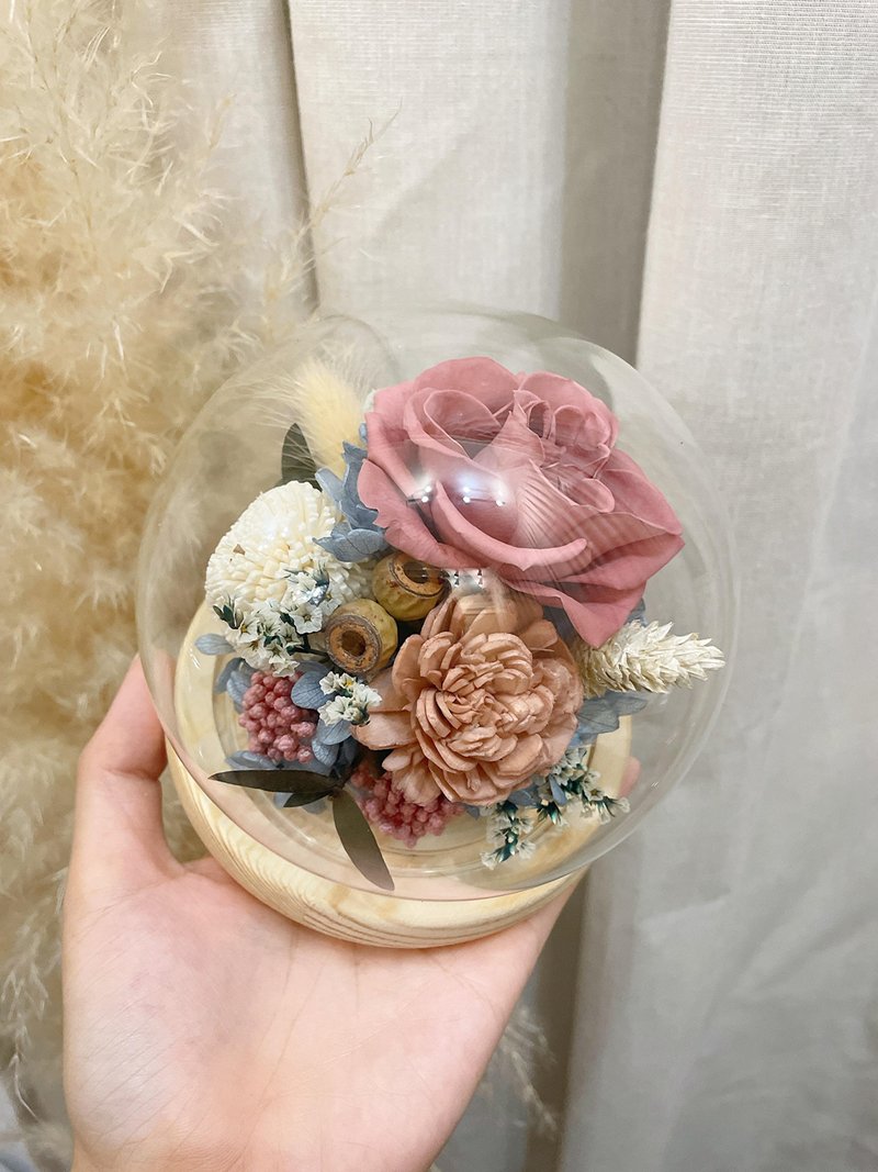 玻璃花罩【乾燥玫瑰】玻璃花盅 乾燥花盅 生日乾燥花 母親節禮物 - 胸花/手腕花 - 植物．花 