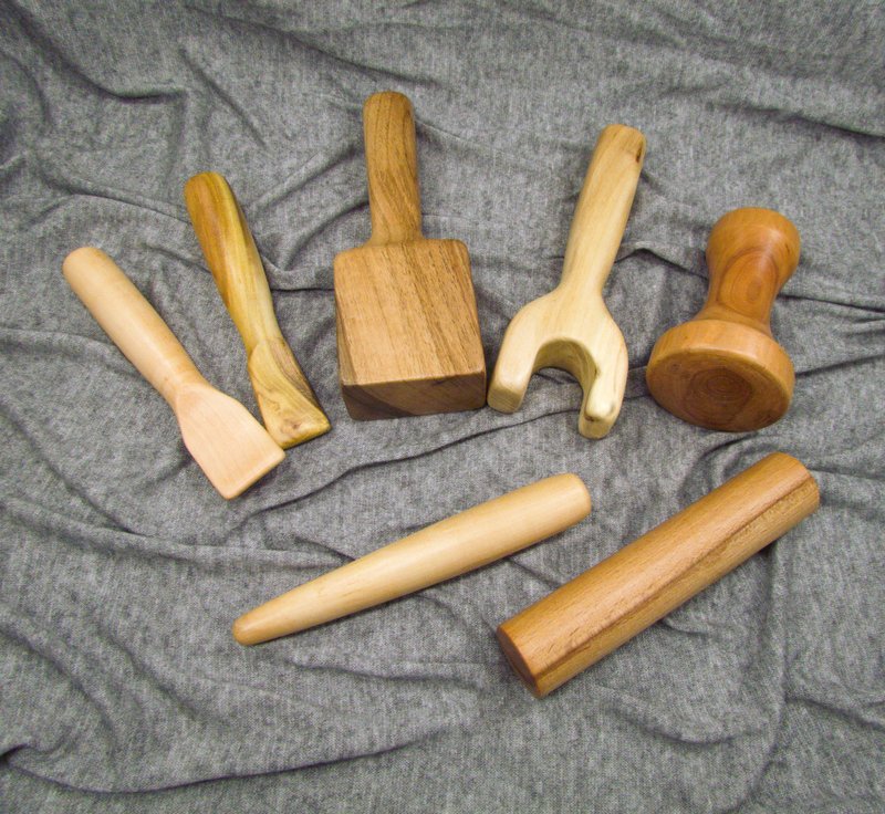 Set of 7 Tok Sen Thai Massage Tools - 運動配件 - 木頭 咖啡色