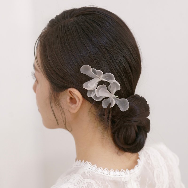 Fondness | シルバー単一の飛び花の髪飾り - ヘアアクセサリー - その他の素材 ホワイト