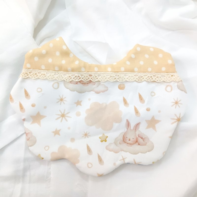 Dream Bunny. Bib without hemming (name can be embroidered) - Bibs - Cotton & Hemp Khaki