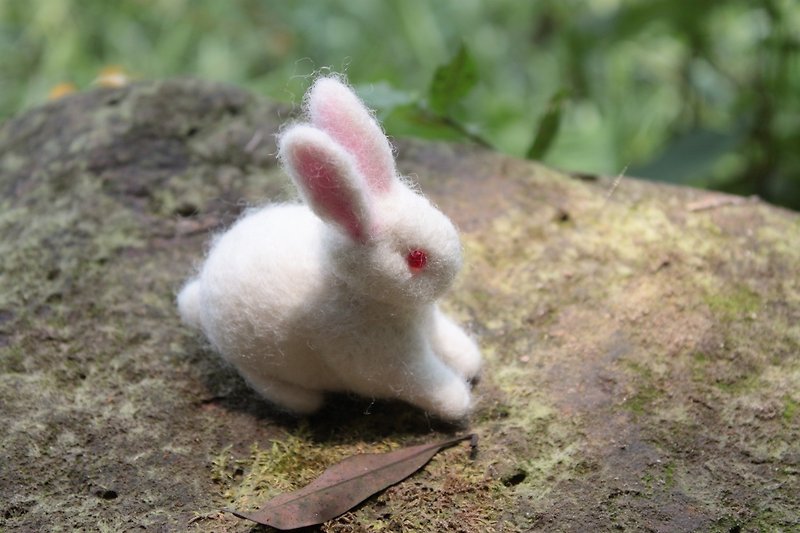 Sweetie special small rabbit + love necklace X2 - สร้อยคอ - ขนแกะ ขาว