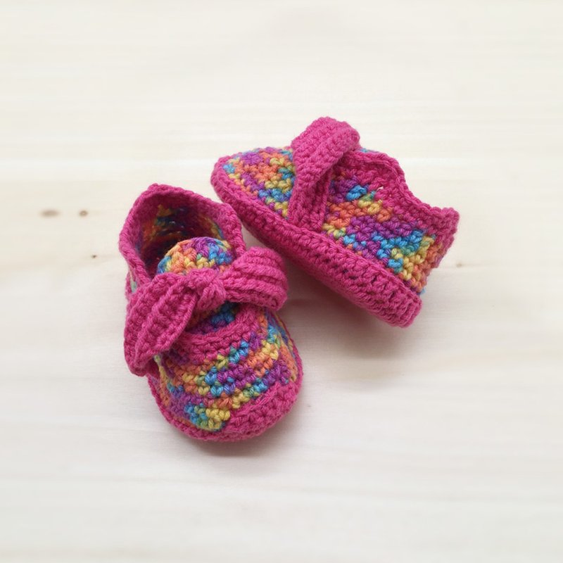 Bow Baby Booties, Crochet Shoes, Sneaker, Boots, Footwear for Newborn & Preemie - 嬰兒鞋/學步鞋 - 棉．麻 多色