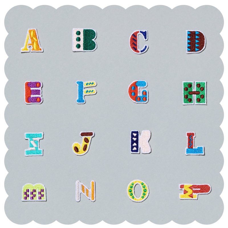 abc / alphabet embroidered iron-on patch - Other - Other Materials 