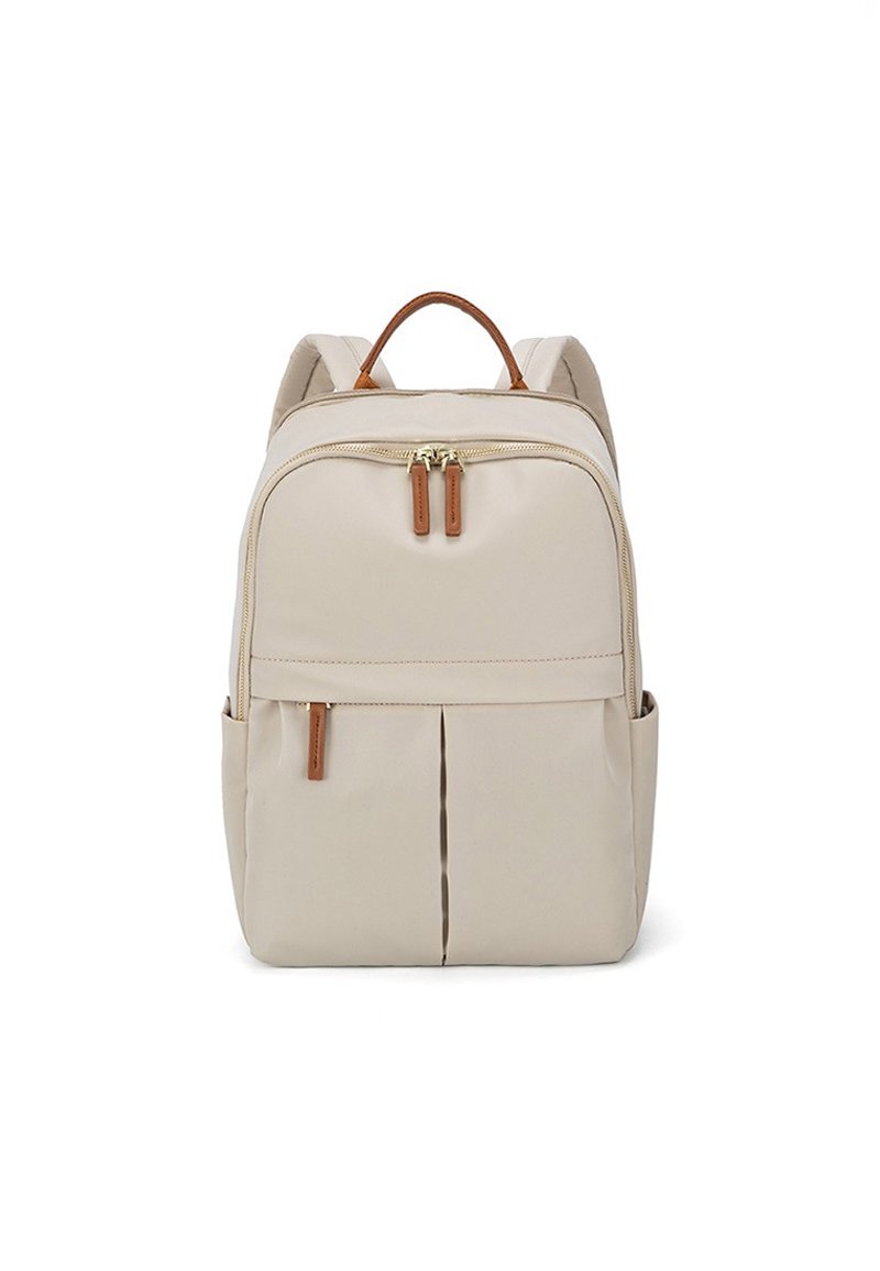 Women Travel Business Backpack C9132 Beige - กระเป๋าเป้สะพายหลัง - วัสดุอีโค สีกากี