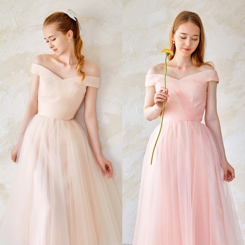 夏洛特紗網中裙禮服 - 禮服/小禮服 - 其他材質 粉紅色