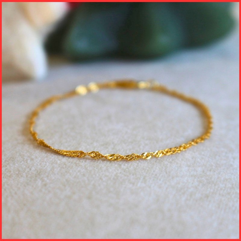 Brass bracelet 0340-little different - สร้อยข้อมือ - เครื่องประดับ สีทอง