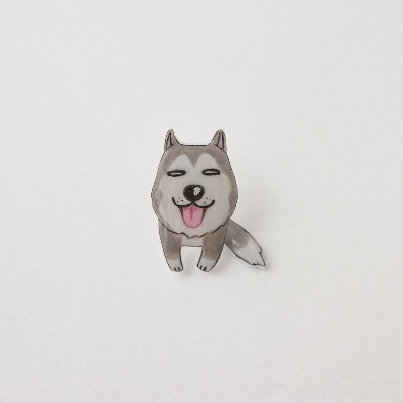 Motion body husky earring - Earrings & Clip-ons - Plastic Gray