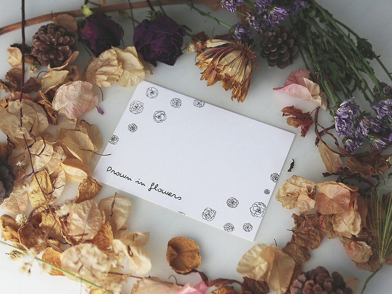 Drown In Flowers Postcard A - Cards & Postcards - Paper White