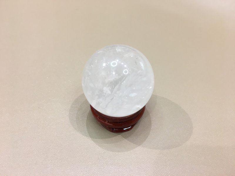 白方解球 40mm - 消除情緒壓力, 帶來和平及寧靜 - 擺飾/家飾品 - 水晶 