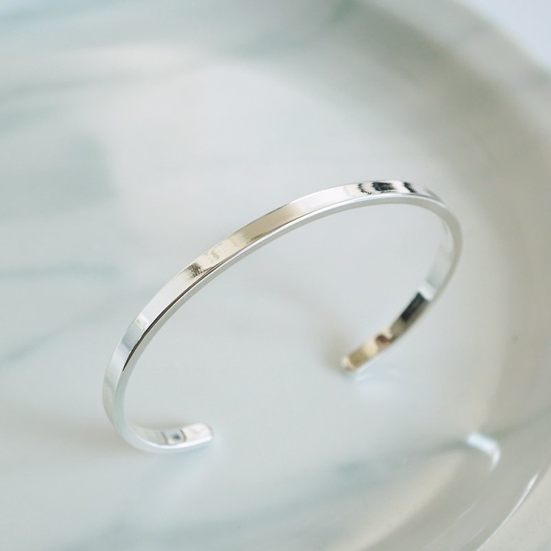 Silver Minimal Skinny Bangle - Bracelets - Other Metals Silver