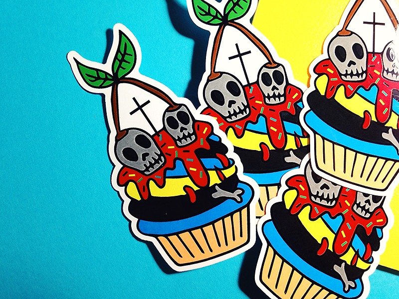 Hell Cupcakes/ Stickers - Stickers - Waterproof Material Multicolor