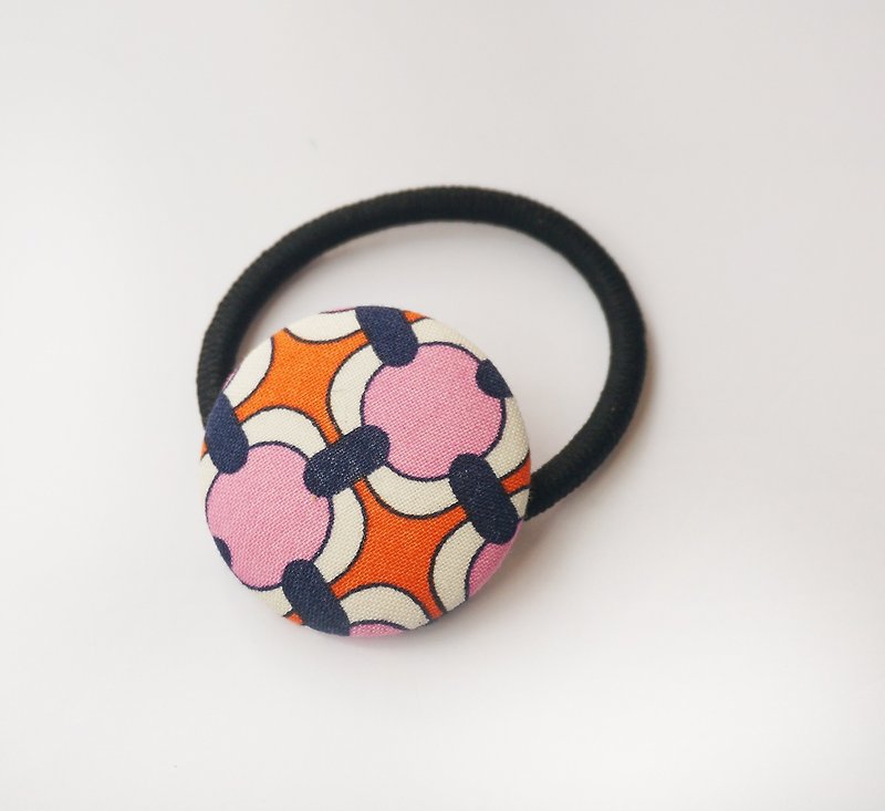 Sienna bag buckle elastic black hair tie black bracelet - เครื่องประดับผม - ผ้าฝ้าย/ผ้าลินิน สีส้ม