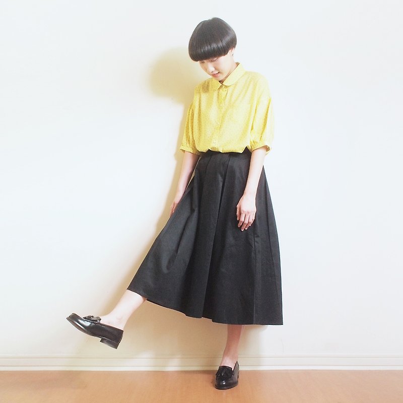 cotton flare skirt : black - 裙子/長裙 - 棉．麻 黑色