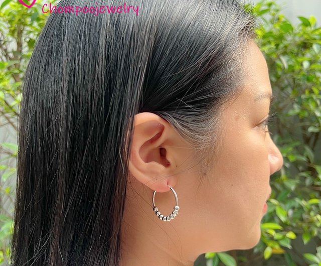 30mm Sterling Silver Hoop Earrings