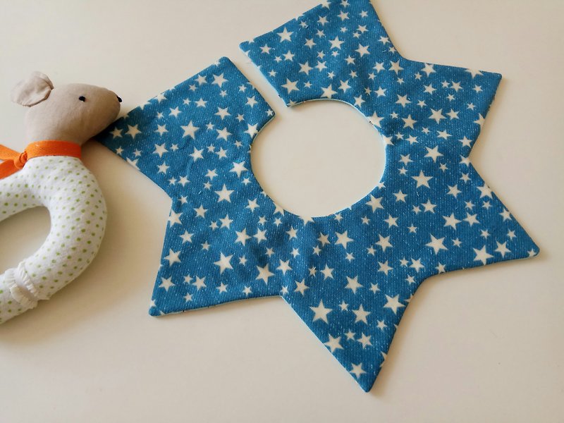 Japanese cotton gauze stars bib 360 degree star-shaped bib baby bib - ของขวัญวันครบรอบ - ผ้าฝ้าย/ผ้าลินิน หลากหลายสี