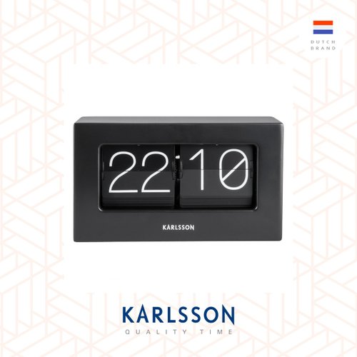 Ur Lifestyle 荷蘭Karlsson 金屬啞黑色翻頁鐘 Table clock Boxed Flip matt bk