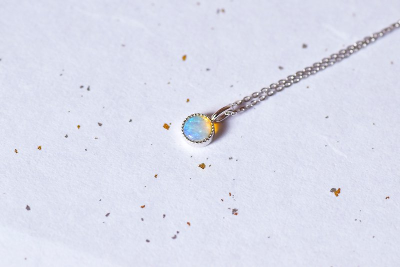 Happiness Opal Pendant - 925 Sterling Silver - Blue Opal - Necklaces - Gemstone 
